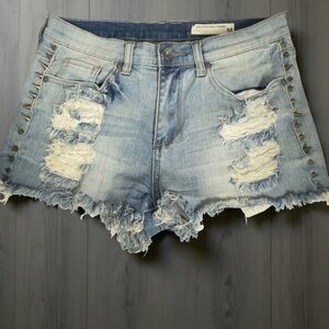 Love Culture Blue Distressed Jean Shorts Size M